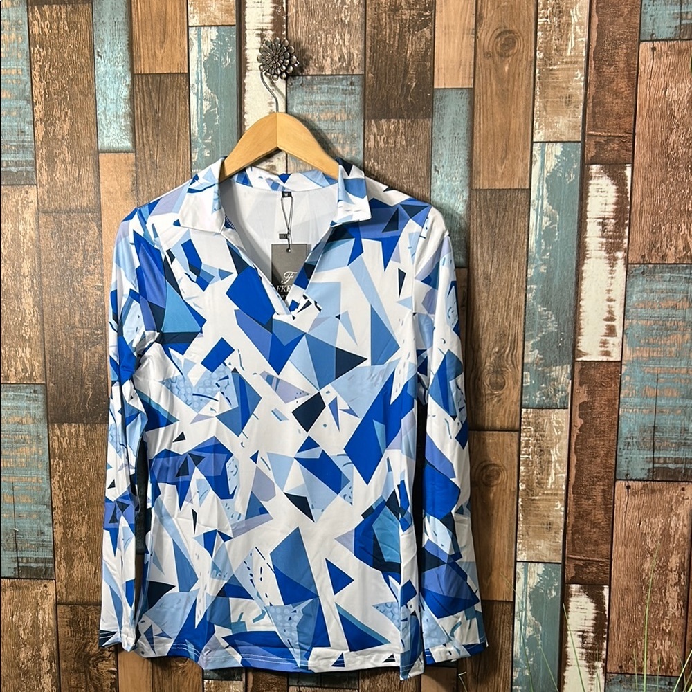 GGOV Blue and White women’s medium Shirt